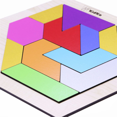 تصویر  پازل چوبی مدل Pk طرح شش ضلعی