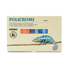 تصویر  پاستل گچی لفاف دار 12 رنگ پریمو مدل POLICROMI
