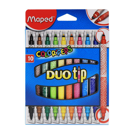 تصویر  ماژیک نقاشی مپد 10 رنگ مدل color peps duo tip