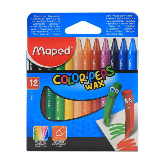 تصویر  مداد شمعی مپد 12 رنگ مدل color peps wax